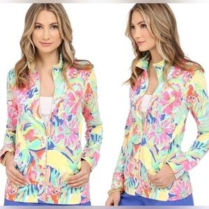 Lilly Pulitzer Casa Banana Reagan Full Zip Jacket Women’s Small Floral Pockets